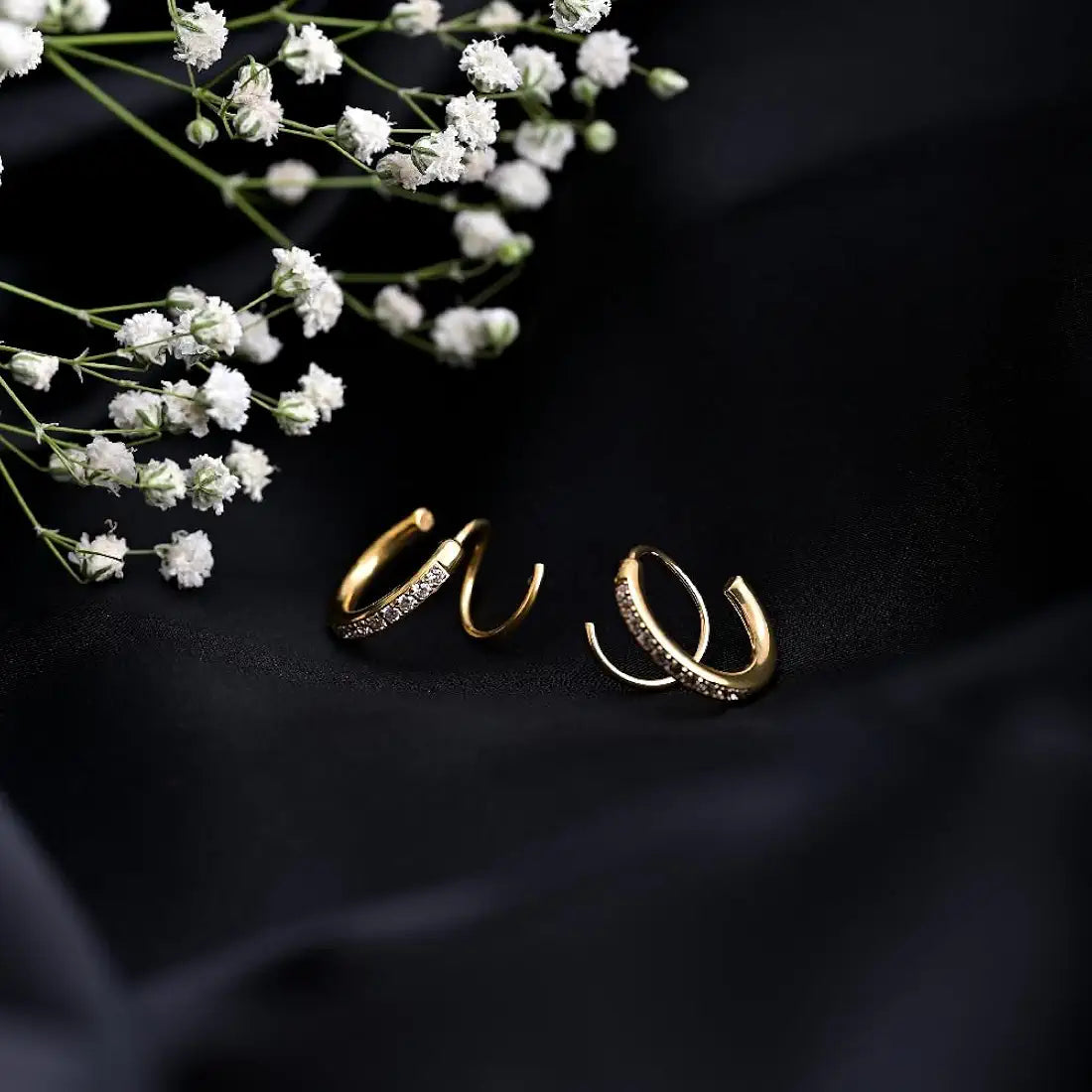PALMONAS 18k Gold Plated Curvy Embrace Earring for Women - Gift for Girls & Women | Waterproof & Anti-Tarnish Earrings